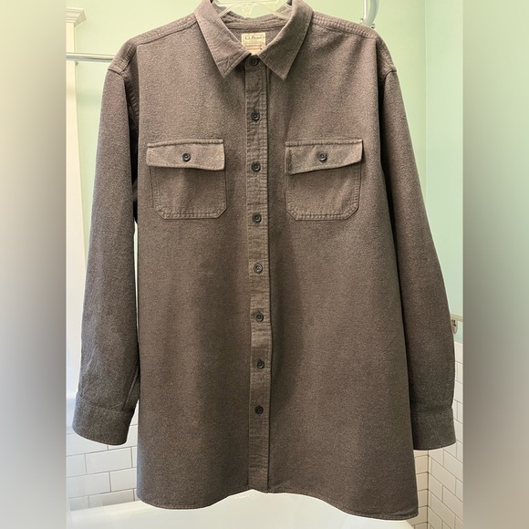 L.L. Bean Chamois traditional fit heavyweight button front shirt men's XXXL Tall - Picture 3 of 4